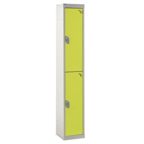 Steel Splash Locker 1800x300x300mm - 2 Compartment Yellow Door Camlocks Camlock