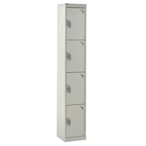 Steel Splash Locker 1800x300x300mm - 4 Compartment Light Grey Door Camlocks Camlock