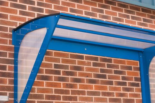 Small Wall Mounted Smoking Shelter 1000h x 2000w x 1100d mm 3 people Blue