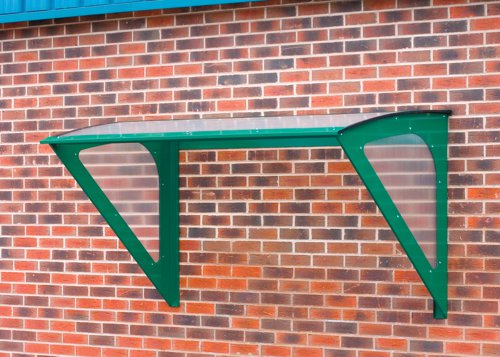 Small Wall Mounted Smoking Shelter 1000h x 2000w x 1100d mm 3 people Green