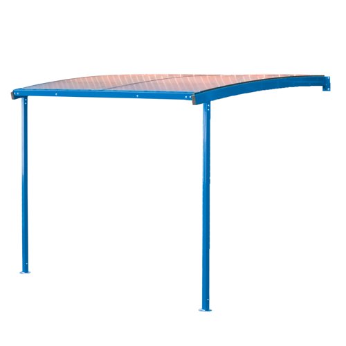 Wall Mounted Smoking Shelter Large 2270h x 3000w x 1900d mm Blue