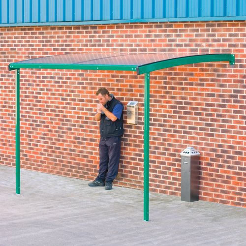 Wall Mounted Smoking Shelter Large 2270h x 3000w x 1900d mm Green