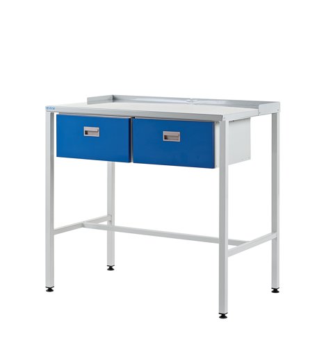 Team Leader Workstation - Two Single Drawers - Flat Top - H.920 W.1000 D.460mm