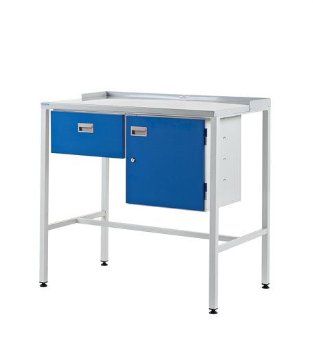 Team Leader Workstation - Single Drawer & Cupboard - Flat Top - H.920 W.1000 D.460mm