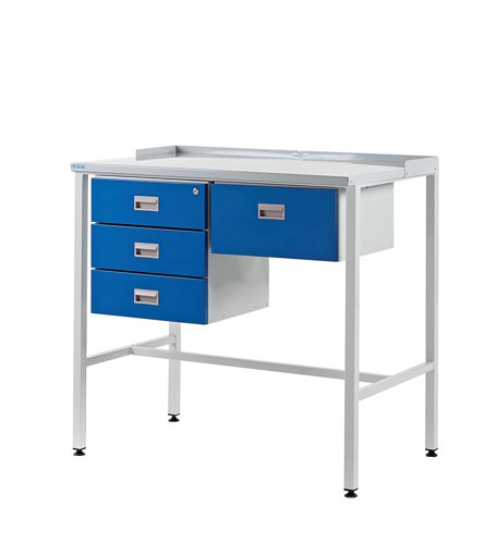 Team Leader Workstation - Triple Drawer & Single Drawer - Flat Top - H.920 W.1000 D.460mm