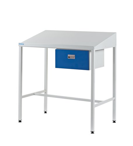 Team Leader Workstation - Single Drawer - Sloping Top - H.1060 W.1000 D.460mm