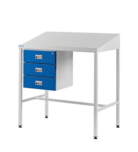 Team Leader Workstation - Triple Drawer - Sloping Top - H.1060 W.1000 D.460mm