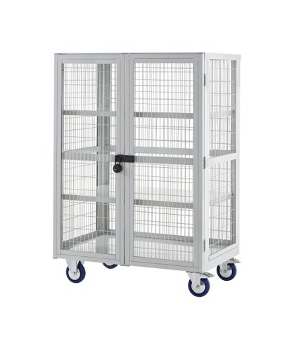 Boxwell Trolleys with doors  1355h x 900w x 600d mm steel  Light Grey