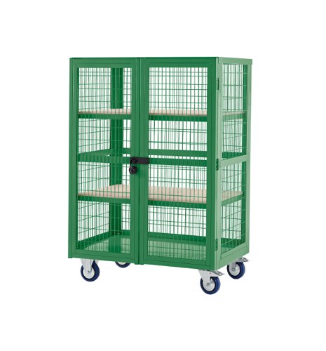 Boxwell Trolleys with doors  1355h x 900w x 600d mm plywood Green
