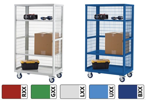 Boxwell Trolleys 1655h x 900w x 600d mm steel  Light Grey