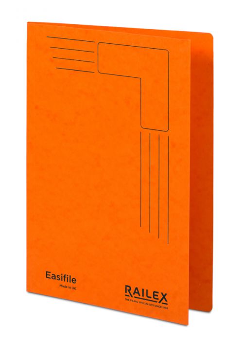 Railex Easifile E7 Foolscap 350gsm Mandarin PK25