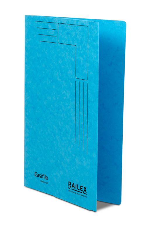 Railex Easifile Foolscap With Pocket 330Gsm Turquoise  Pack 25