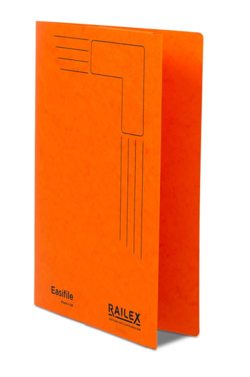 Railex Easifile with Pocket EP74 A4 350gsm Mandarin PK25