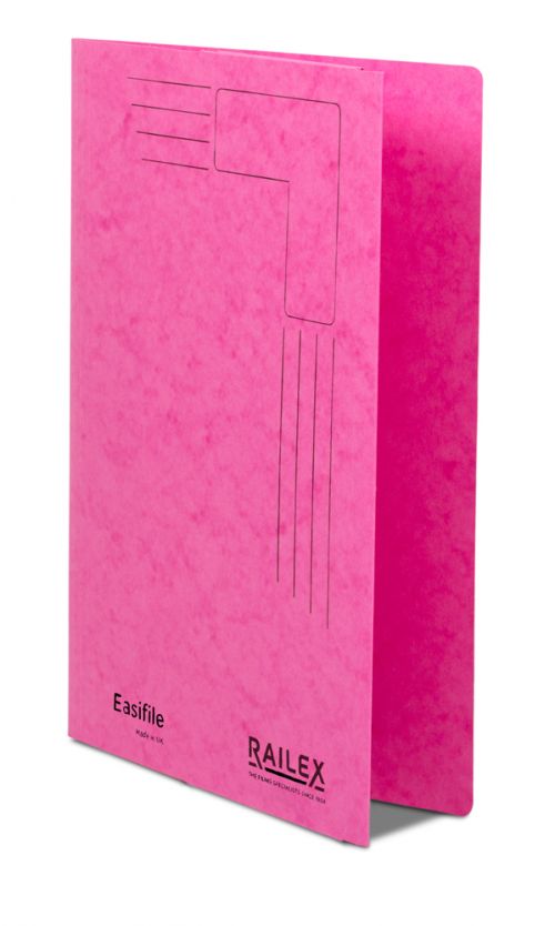 Railex Easifile Foolscap With Pocket 330Gsm Cerise Pack 25 Transfer Files MF1232