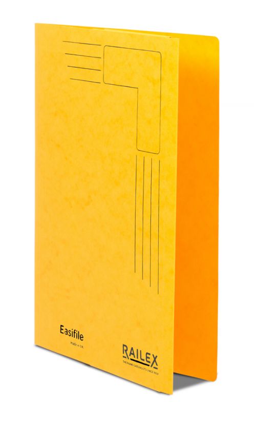 Railex Easifile Foolscap With Pocket 330Gsm Gold Pack 25