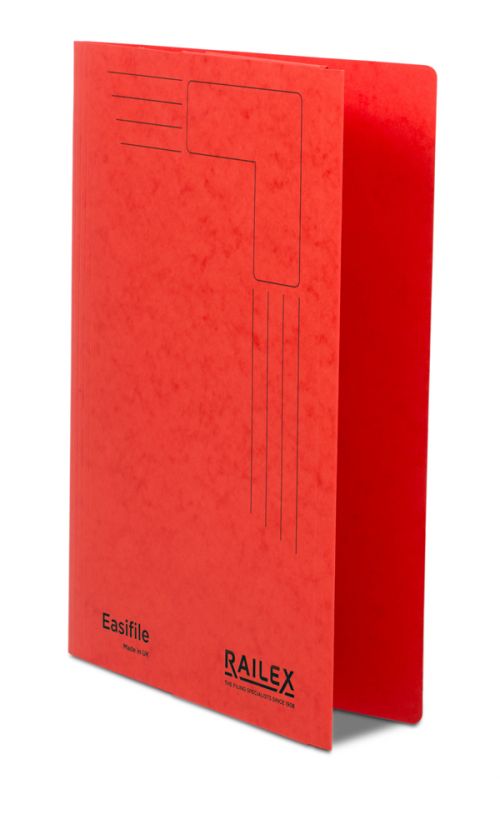 Railex Easifile with Pocket EP7 Foolscap 350gsm Ruby PK25