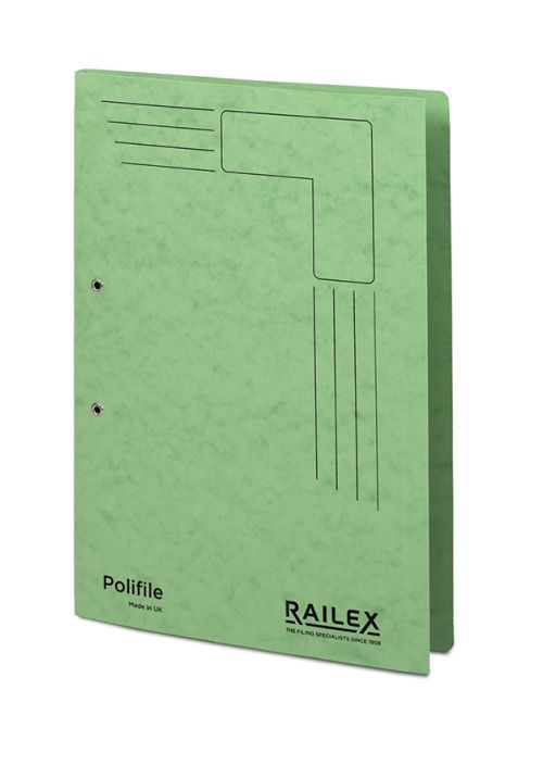 Railex Polifile PL5 Foolscap 350gsm Emerald PK25