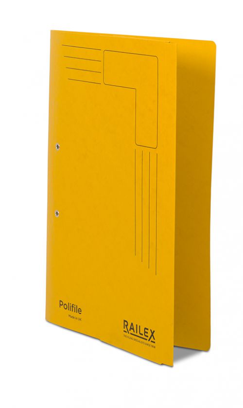 Railex Polifile Foolscap With Pocket 330Gsm Gold Pack 25 Transfer Files MF1242