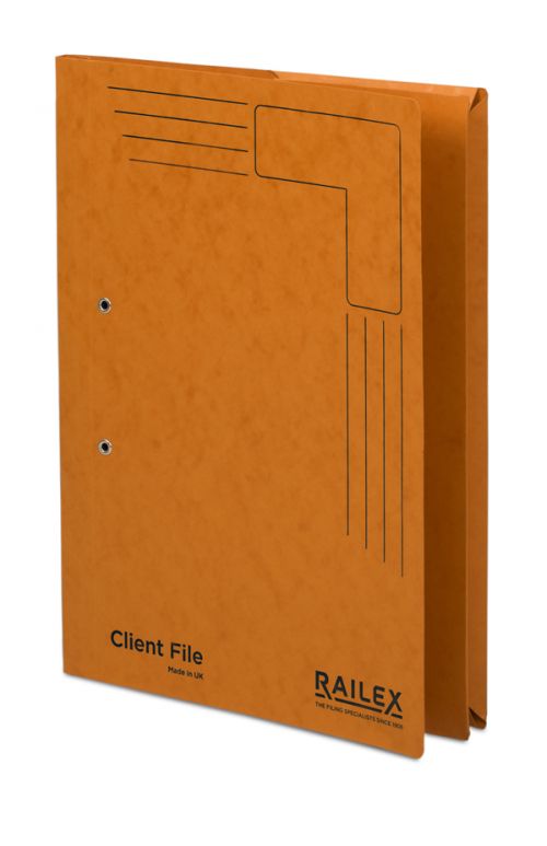 Railex Clientfile CF5P Foolscap 350gsm Mandarin PK25