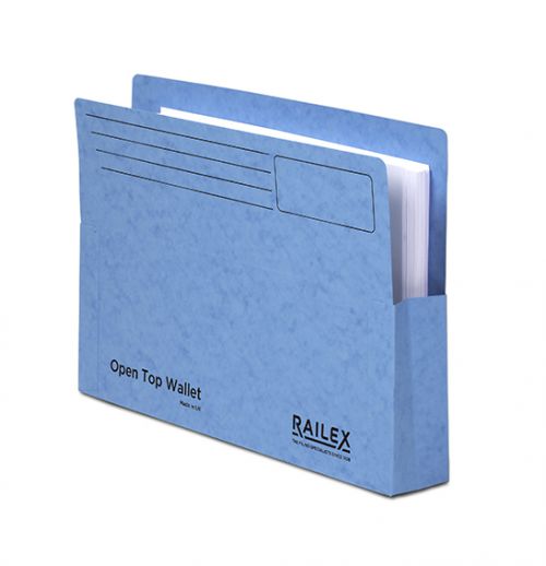 Railex Open Top Wallet OT5 Foolscap 350gsm Turquoise PK25