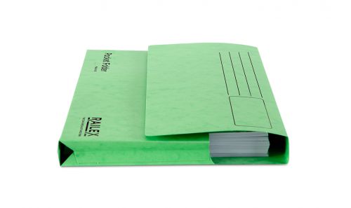 Railex Pocket Folder Foolscap 330Gsm Emerald Pack 25