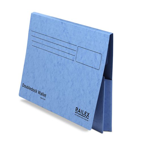Railex Marbleboard 350gsm Doubledock Wallets Foolscap Turquoise DD5(2) [Pack 25]