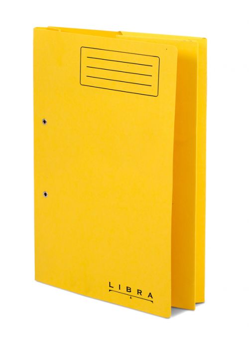 Railex Libra Ultra Heavyweight SpringArch Transfer Pocket Files Foolscap 485g Yellow [Pack 25]