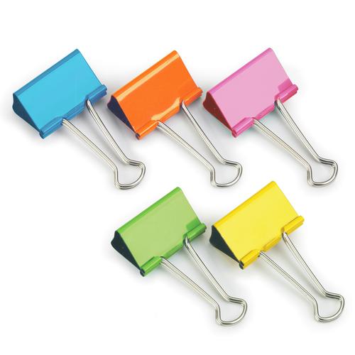Foldback Clips 41mm Assorted Colours [Pack 10] 23391