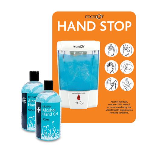Hand Stop Automatic Wall Mountable Hand Gel Station - 700ml Capacity