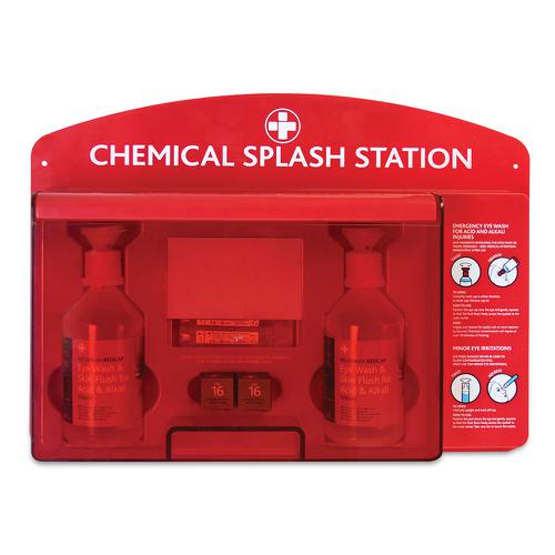 Chemical Splash Station - Red/Clear Lid