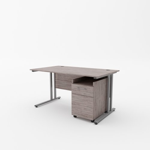 EnviroDesk 1185mm Desk Buddy Two Bundle Grey leg, Grey Oak Top