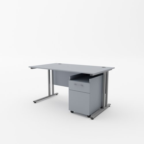 EnviroDesk 1185mm Desk Buddy Two Bundle Grey leg, Grey Top