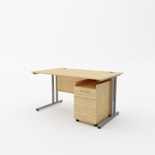 EnviroDesk 1185mm Desk Buddy Two Bundle Grey leg, Oak Top