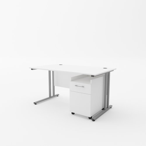 EnviroDesk 1185mm Desk Buddy Two Bundle Grey leg, White top