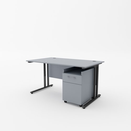 EnviroDesk 1185mm Desk Buddy Two Bundle Black leg, Grey Top