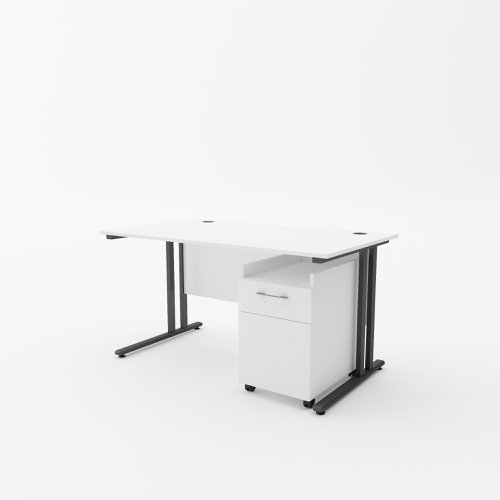 EnviroDesk 1185mm Desk Buddy Two Bundle Black leg, White top