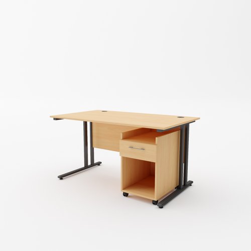 EnviroDesk 1185mm Desk Buddy One Bundle Black leg, Beech Top