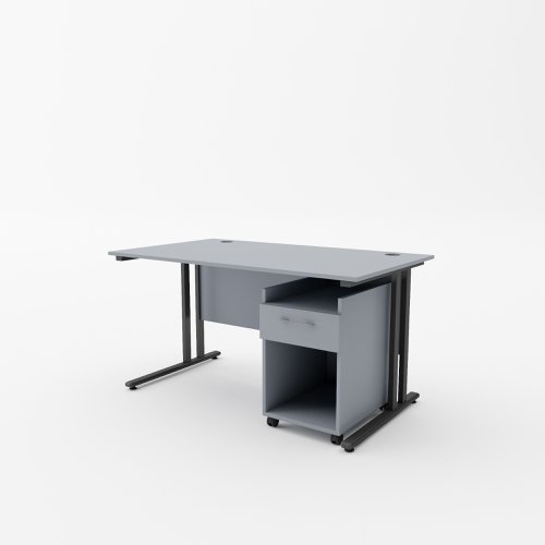 EnviroDesk 1185mm Desk Buddy One Bundle Black leg, Grey Top