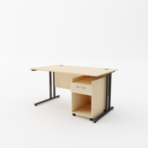 EnviroDesk 1185mm Desk Buddy One Bundle Black leg, Maple Top