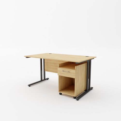 EnviroDesk 1185mm Desk Buddy One Bundle Black leg, Oak Top