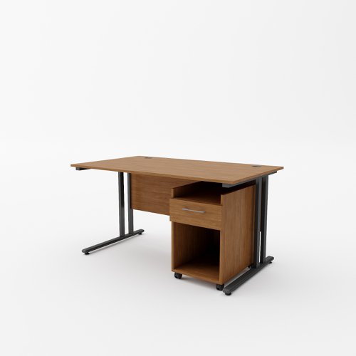 EnviroDesk 1185mm Desk Buddy One Bundle Black leg, Walnut Top