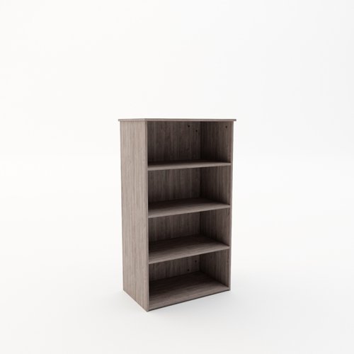 Booki Open Storage Unit 1440mm High in Grey Oak | BOK144GO | REVILO Furniture