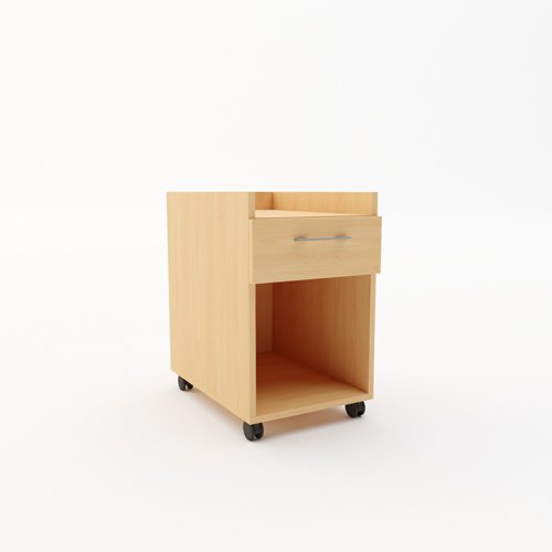 Buddy One Mobile Under Desk Pedestal in Beech