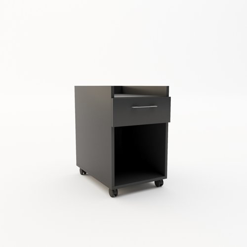 Buddy One Mobile Under Desk Pedestal in Black