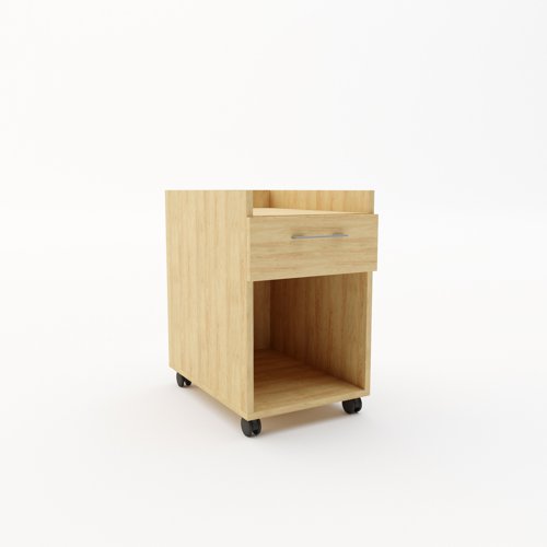 Buddy One Mobile Under Desk Pedestal in Oak | BUD1O | REVILO Furniture