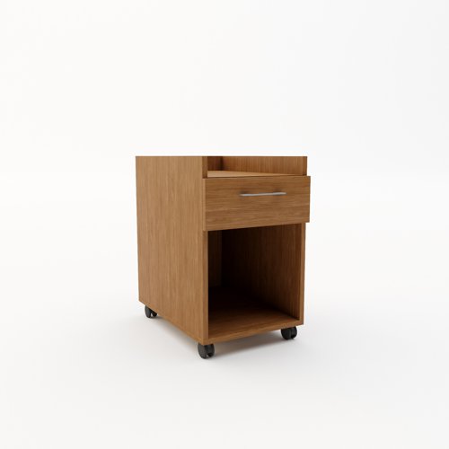 Buddy One Mobile Under Desk Pedestal in Walnut | BUD1W | REVILO Furniture