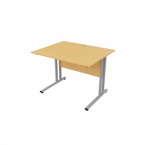 EnviroDesk Straight Desk 985x800mm Grey leg, Beech Top  
