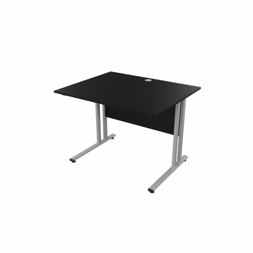 EnviroDesk Straight Desk 985x800mm Grey leg, Black Top  