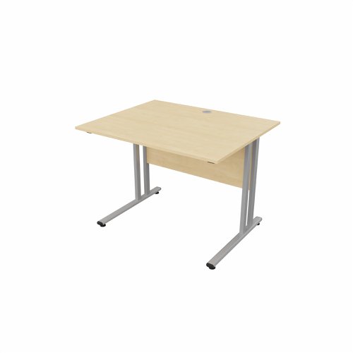 EnviroDesk Straight Desk 985x800mm Grey leg, Maple Top  