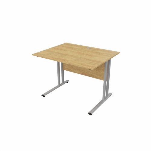 EnviroDesk Straight Desk 985x800mm Grey leg, Oak Top  